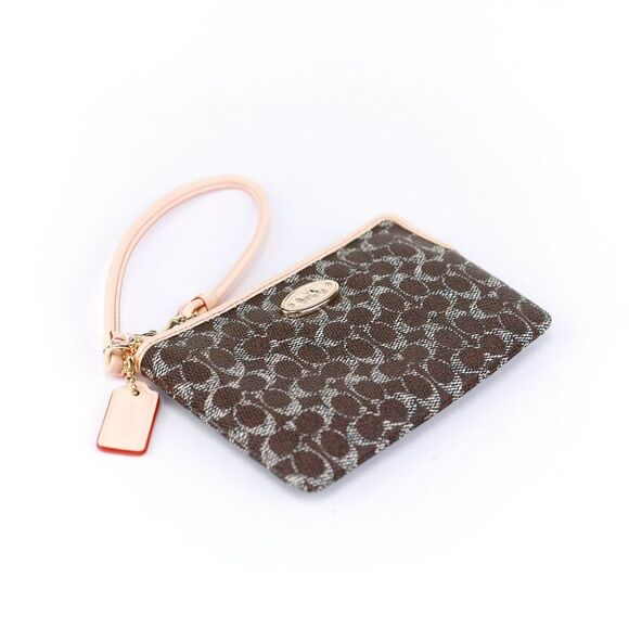 NWT Coach Signature Corner Zip Wristlet Wallet Saddle - Picture 6 of 8